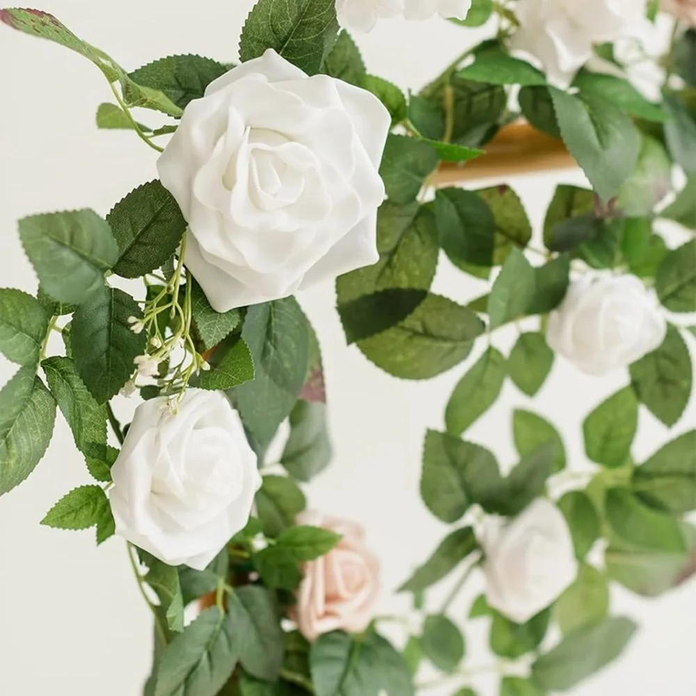 Ling's Moment 5' Garland in 'White & Sage'. Both used once Indoors. Like New